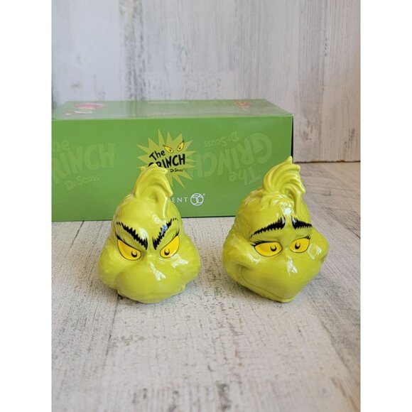 Dept 56 6010968 Grinch salt pepper shaker Enesco xmas set - Picture 2 of 6